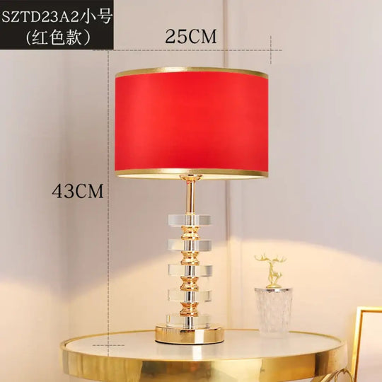 Adriana Post-Modern American Luxury Crystal Table Lamp - Red / M / Warm White - Table Lamp