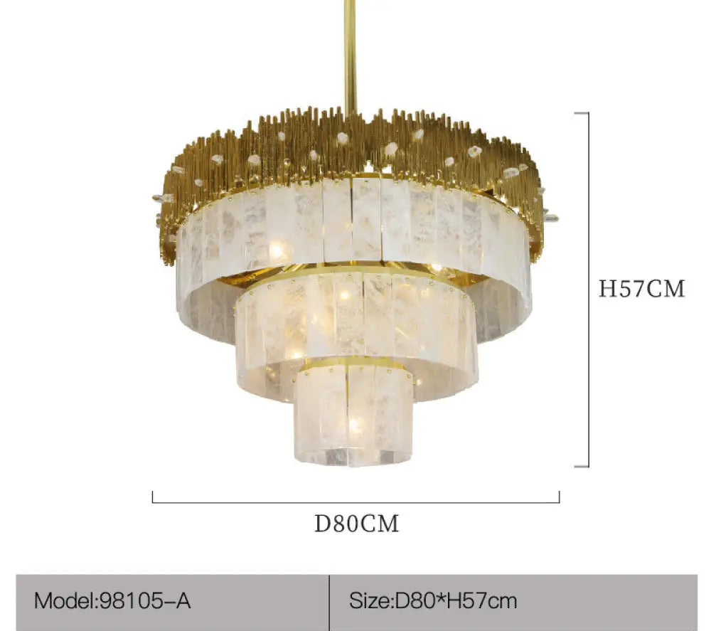 Light Luxury Crystal Living Room Chandelier D80 H57cm