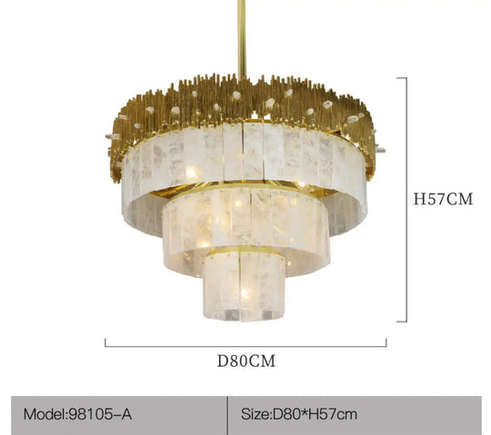 Light Luxury Crystal Living Room Chandelier D80 H57cm
