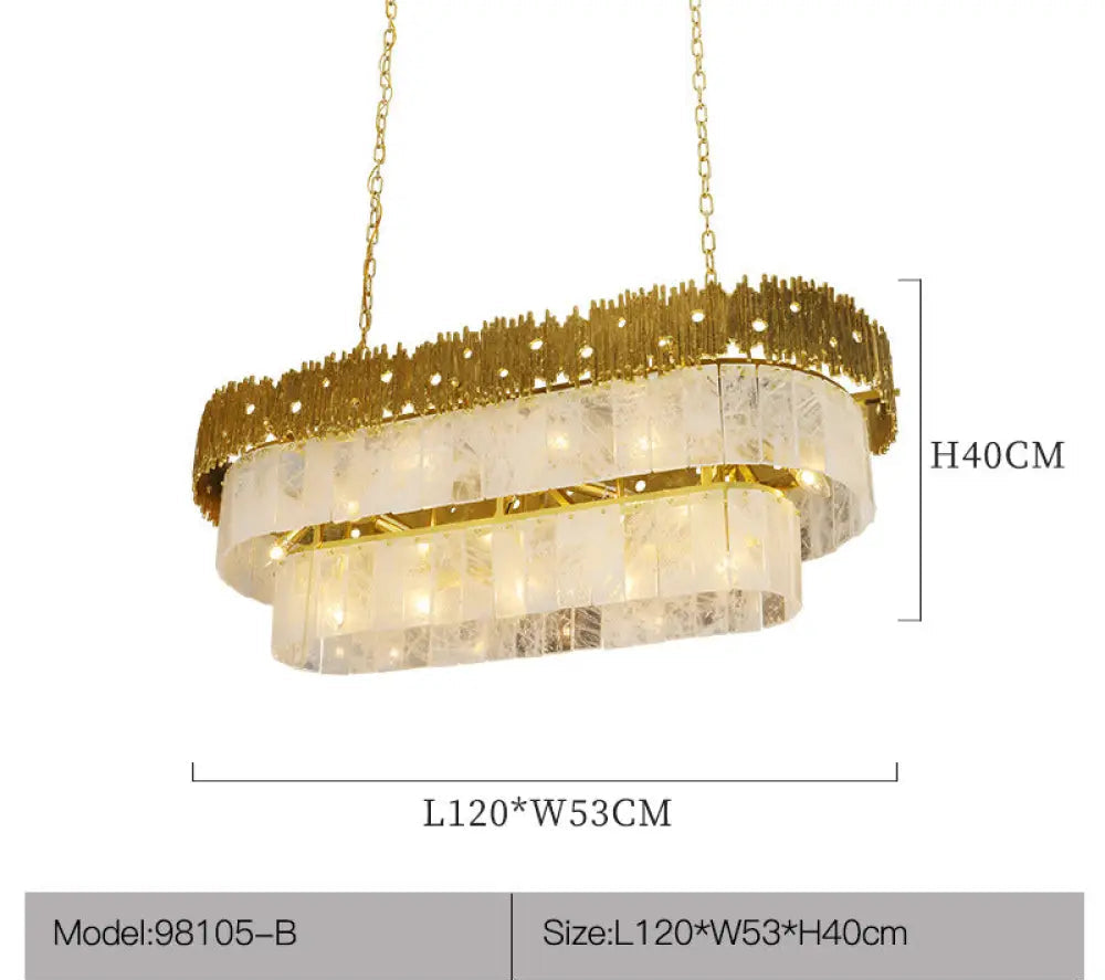 Light Luxury Crystal Living Room Chandelier L120 W53 H40cm