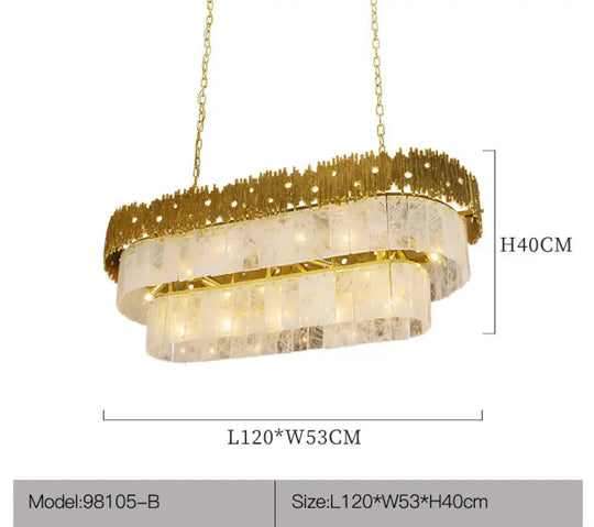 Light Luxury Crystal Living Room Chandelier L120 W53 H40cm