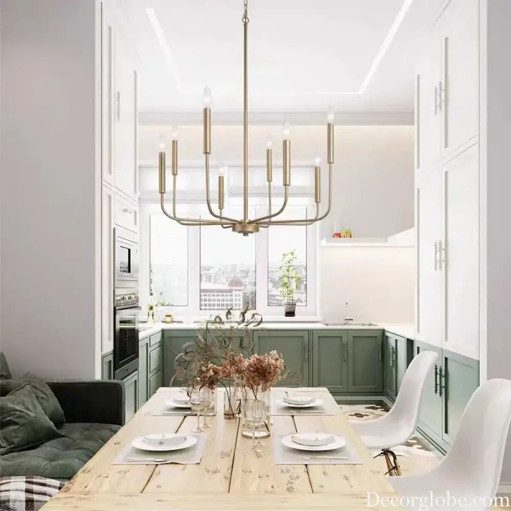 Retro Industrial Candle Chandelier Light for Bedroom and Study