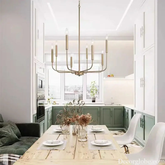 Retro Industrial Candle Chandelier Light for Bedroom and Study