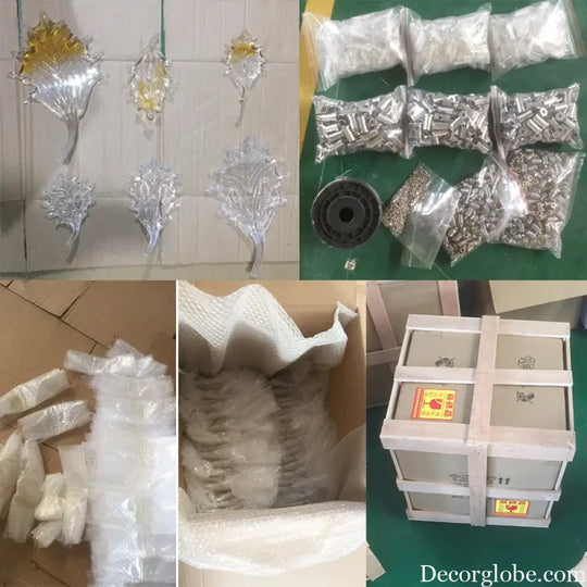Amber Clear Murano Glass Feather Pendant Light ODM OEM for Chandelier Staircase Home Decor Hotel Lighting Flying Leaf