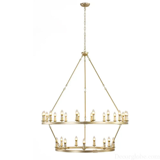 American Wagon Wheel Chandelier – Retro Industrial Candle Pendant Light for Cafe Restaurant Bar and Living Room
