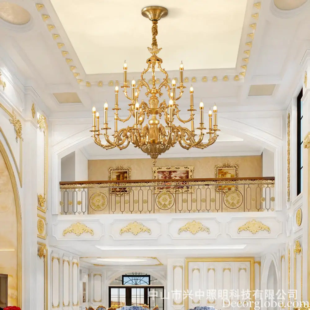 French style chandelier light luxury living room candle chandelier European luxury elegant retro Villa duplex building