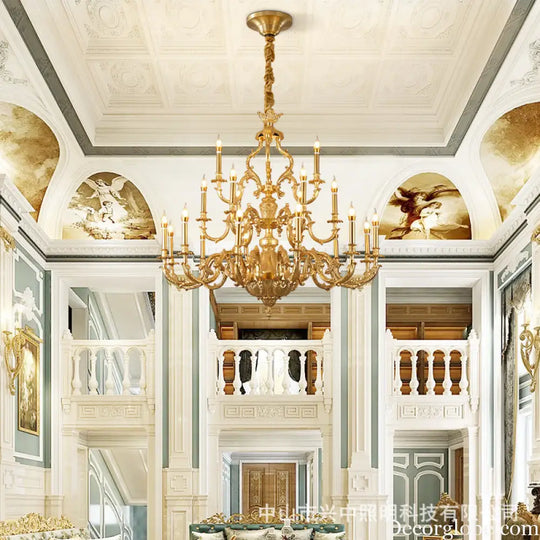 French style chandelier light luxury living room candle chandelier European luxury elegant retro Villa duplex building