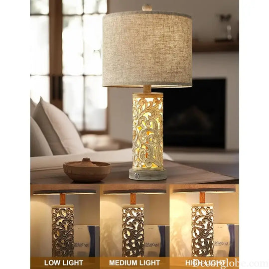 Camille 3-Way Dimmable USB A + C Touch Table Lamp Set of 2 Night Light