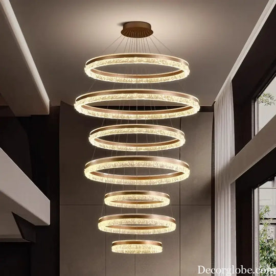 Modern Crystal Stair Pendant Light for Living Room and Hall