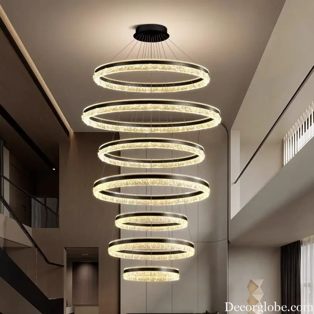 Modern Crystal Stair Pendant Light for Living Room and Hall