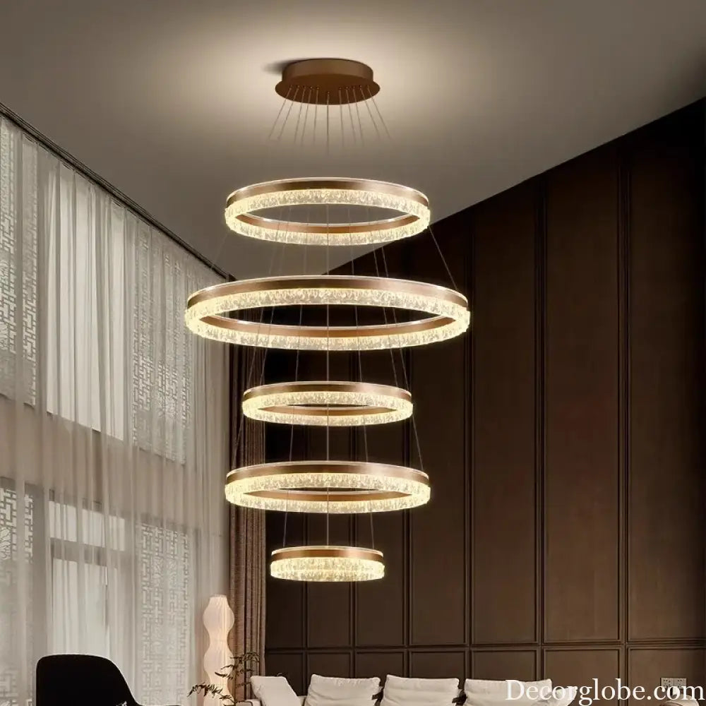 Modern Crystal Stair Pendant Light for Living Room and Hall
