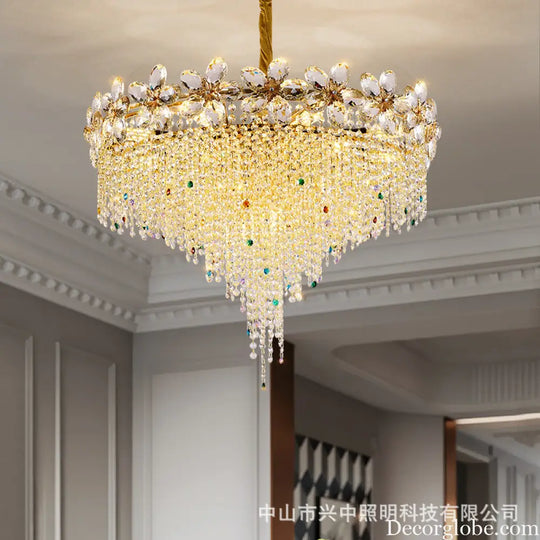 French Light Luxury Crystal Tassel Branch Chandelier
