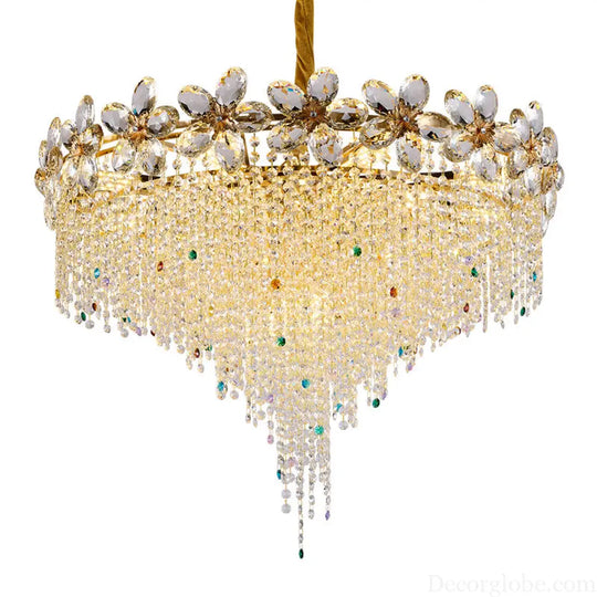 French Light Luxury Crystal Tassel Branch Chandelier