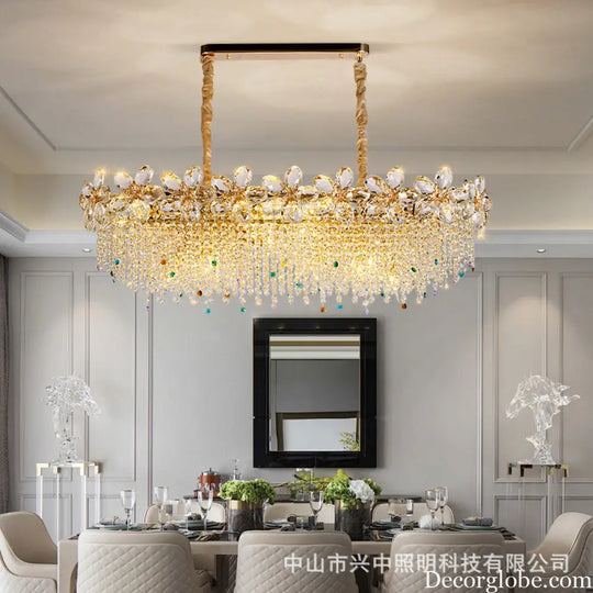 French Light Luxury Crystal Tassel Branch Chandelier