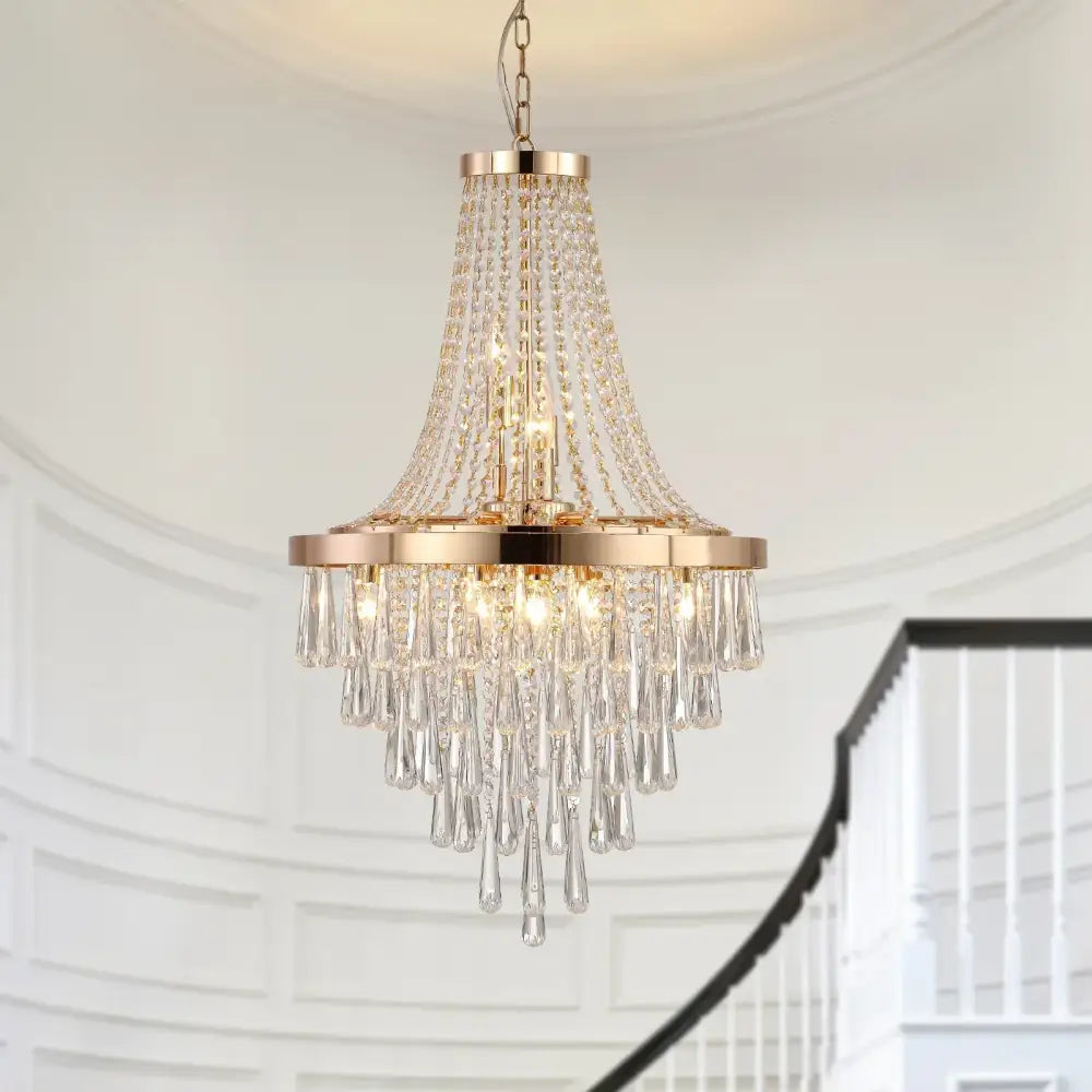 Arabelle 19.7-Inch Gold &amp; Chrome Crystal Chandelier Chandelier