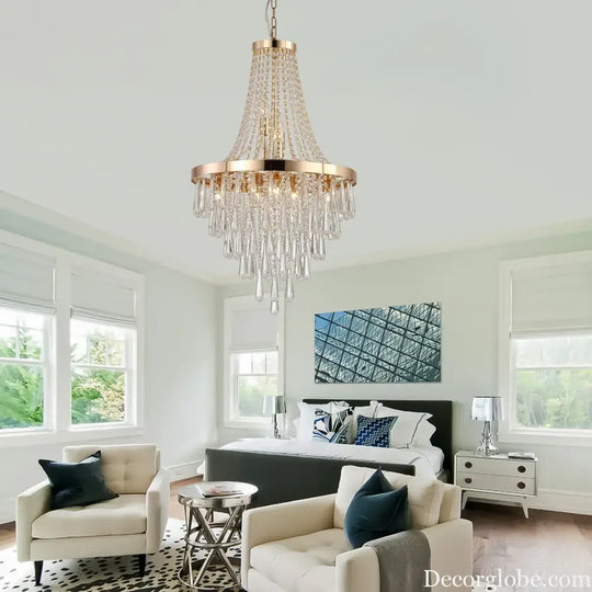 Arabelle 19.7-Inch Gold &amp; Chrome Crystal Chandelier Chandelier