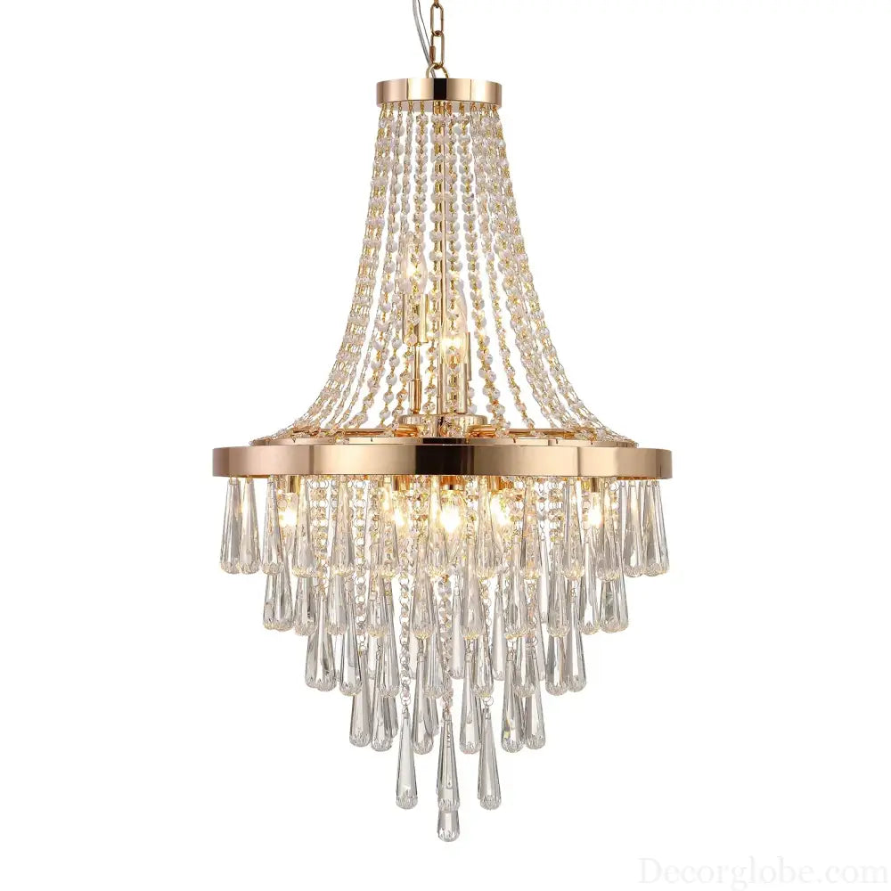 Arabelle 19.7-Inch Gold &amp; Chrome Crystal Chandelier Chandelier