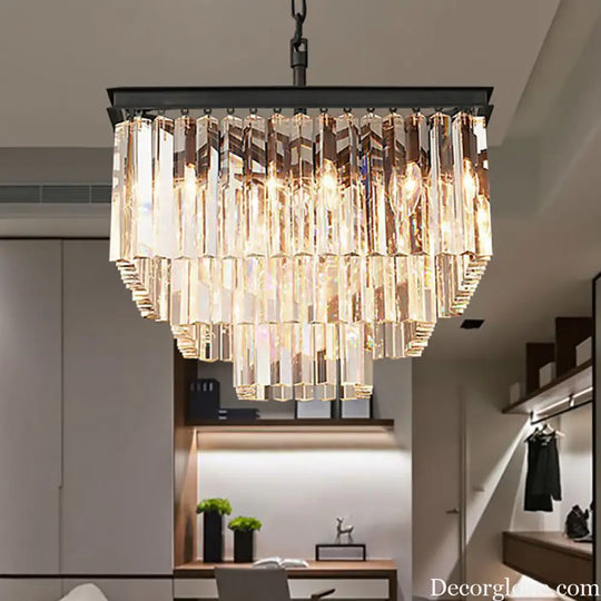 Ariel Cascading Crystal Elegance: Modern Chandelier (5 Tiers or More) - DecorGlobe
