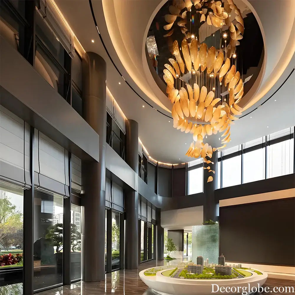 Aurelia Custom Build Gold Spiral Glass Chandelier Chandelier