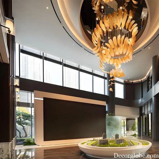 Aurelia Custom Build Gold Spiral Glass Chandelier Chandelier