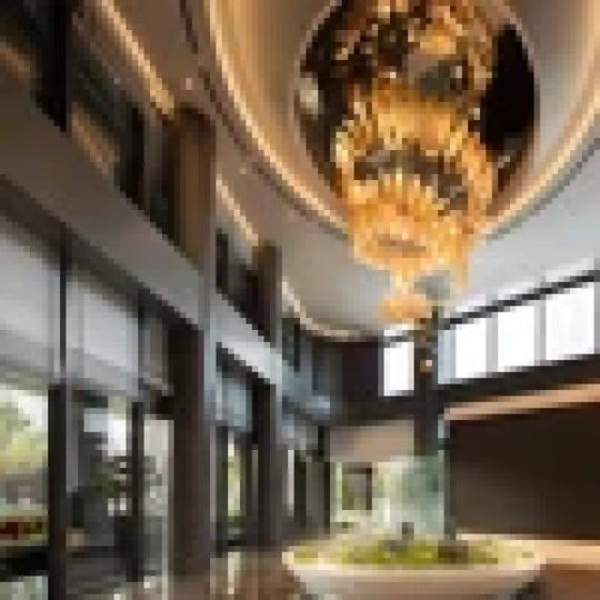 Aurelia Custom Build Gold Spiral Glass Chandelier custom / custom / Custom|Modern Chandelier