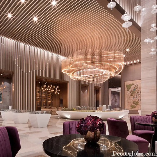 Aurora Custom Build Spiral Large LED Chandelier Chandelier