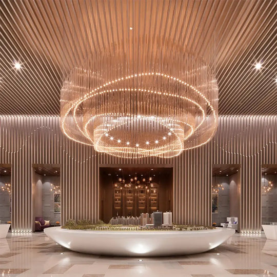 Aurora Custom Build Spiral Large LED Chandelier Chandelier