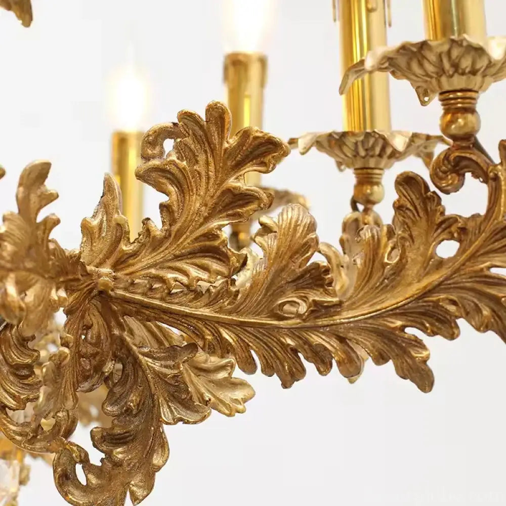 Baroque 9-Candle Copper Crystal Chandelier Chandelier