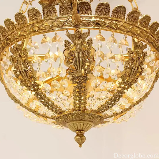Baroque 9-Candle Copper Crystal Chandelier Chandelier