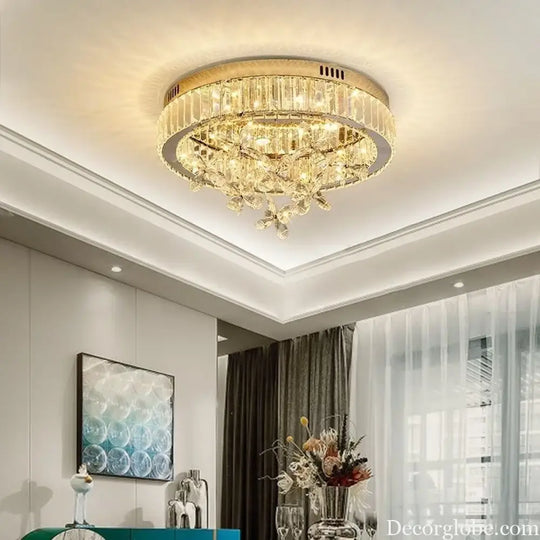 LED Light Luxury Crystal Ceiling Light Master Bedroom Atmospheric Lighting High End Decorative Fixture Balcony Entrance