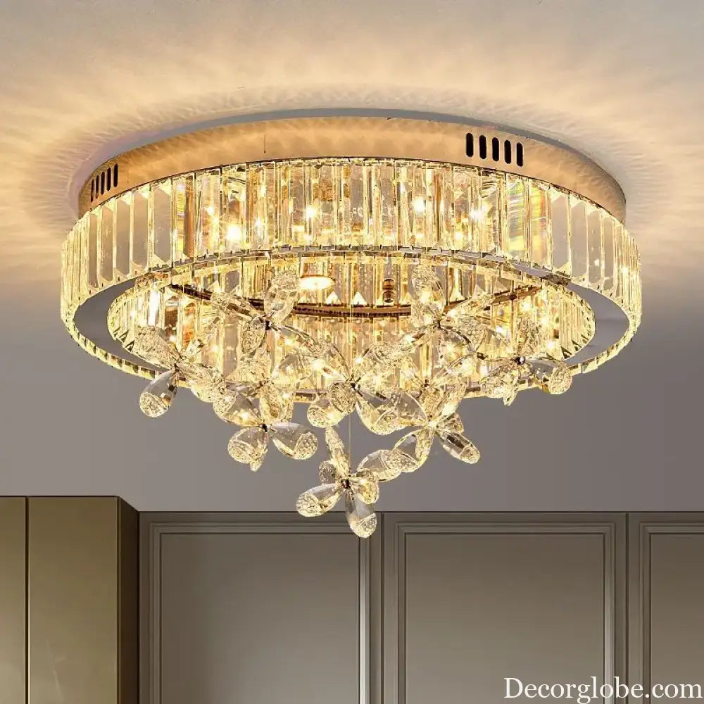 LED Light Luxury Crystal Ceiling Light Master Bedroom Atmospheric Lighting High End Decorative Fixture Balcony Entrance