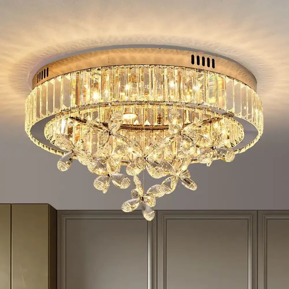 LED Light Luxury Crystal Ceiling Light Master Bedroom Atmospheric Lighting High End Decorative Fixture Balcony Entrance