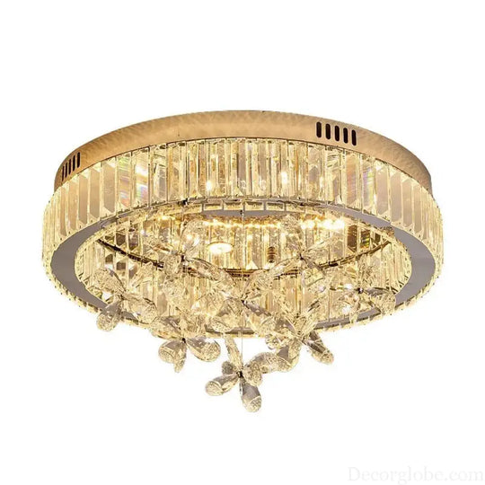 LED Light Luxury Crystal Ceiling Light Master Bedroom Atmospheric Lighting High End Decorative Fixture Balcony Entrance