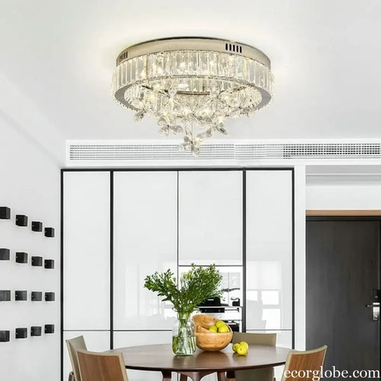 LED Light Luxury Crystal Ceiling Light Master Bedroom Atmospheric Lighting High End Decorative Fixture Balcony Entrance