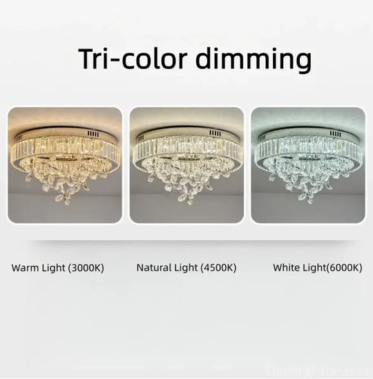 LED Light Luxury Crystal Ceiling Light Master Bedroom Atmospheric Lighting High End Decorative Fixture Balcony Entrance