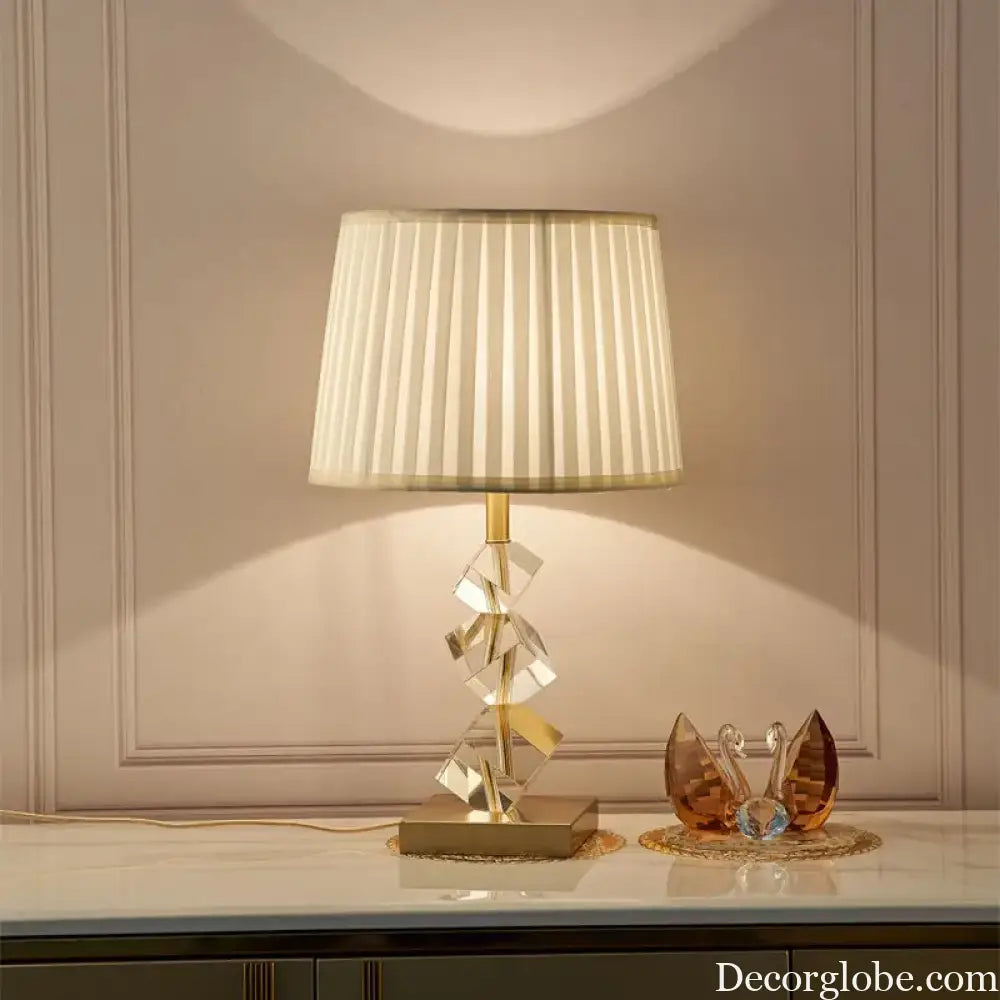 Beatrice Contemporary Vintage Crystal LED Table Lamp - Table Lamp