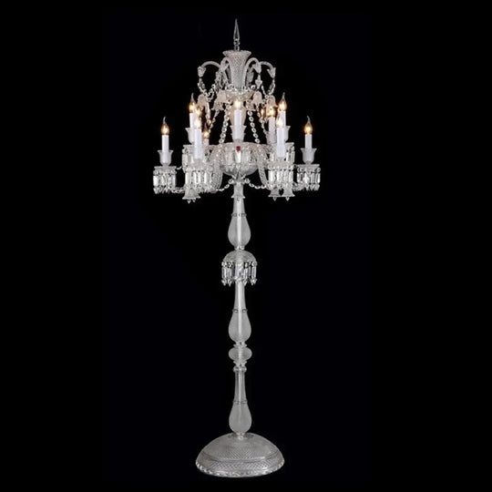Luxury atmosphere Villa living room crystal floor lamp new European study bedroom American bedside floor lamp - A12