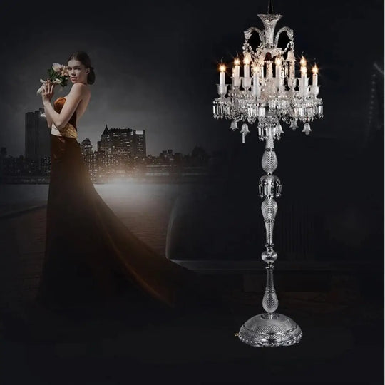 Luxury atmosphere Villa living room crystal floor lamp new European study bedroom American bedside floor lamp