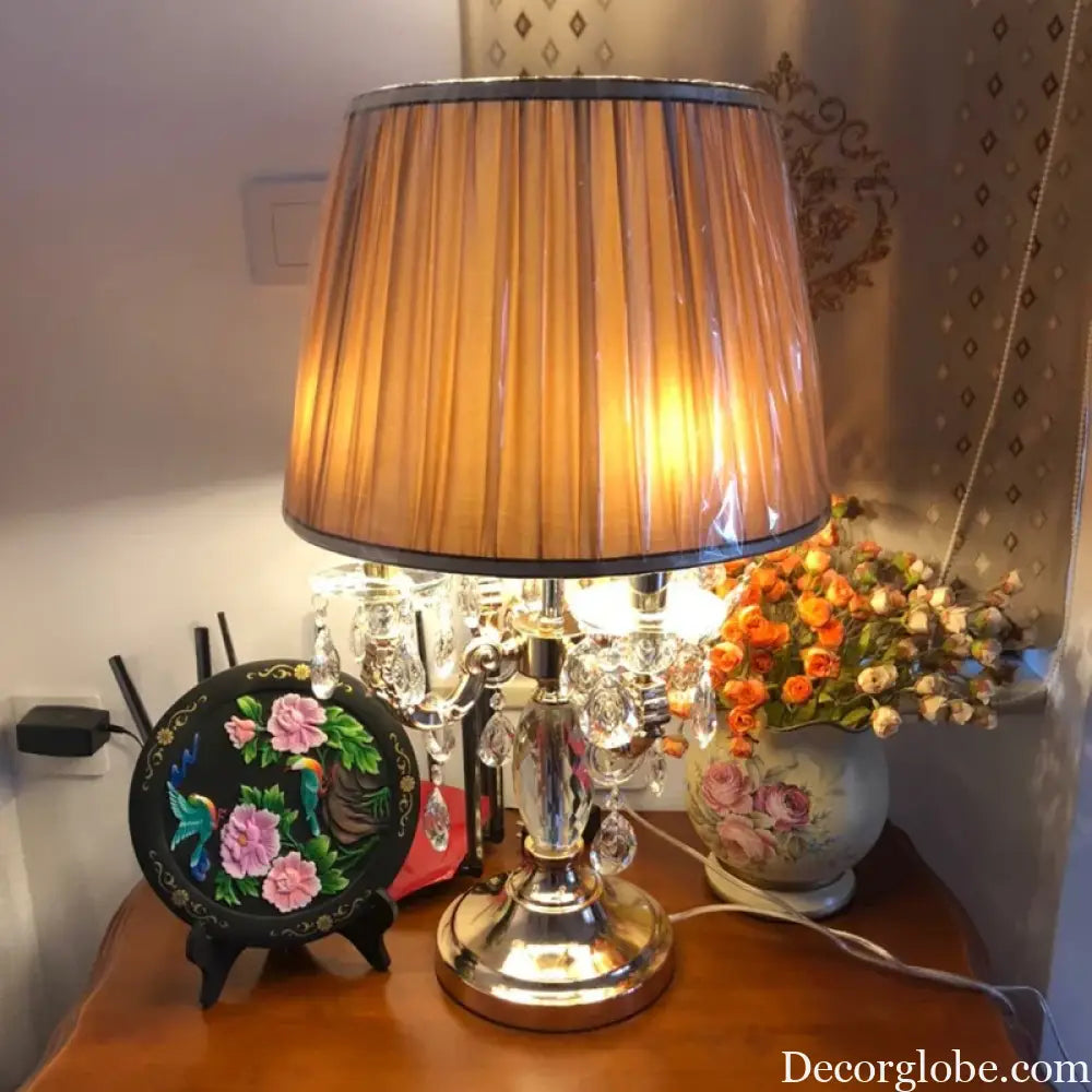 European Crystal LED Table Lamp for Bedroom and Living Room Decor