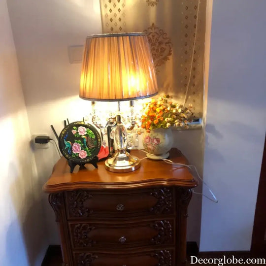 European Crystal LED Table Lamp for Bedroom and Living Room Decor