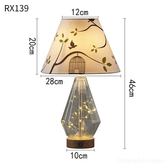 Simple Pastoral Style Warm Bedside Lamp USB Rechargeable Table Lamp for Home Use Romantic Ambiance Light Dimmable