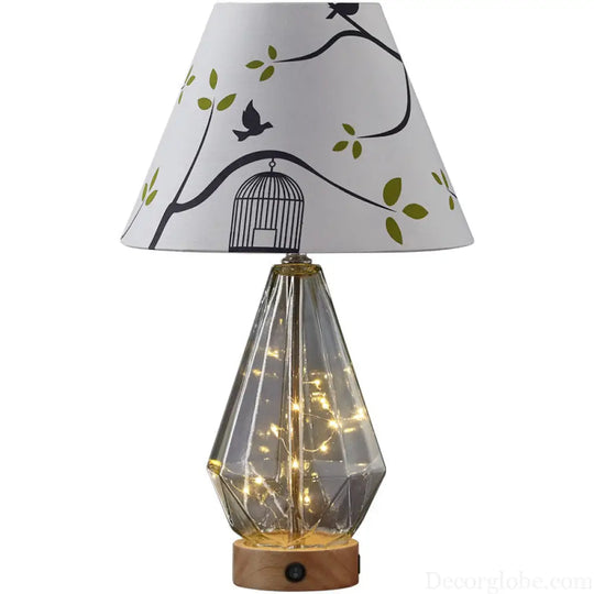 Simple Pastoral Style Warm Bedside Lamp USB Rechargeable Table Lamp for Home Use Romantic Ambiance Light Dimmable
