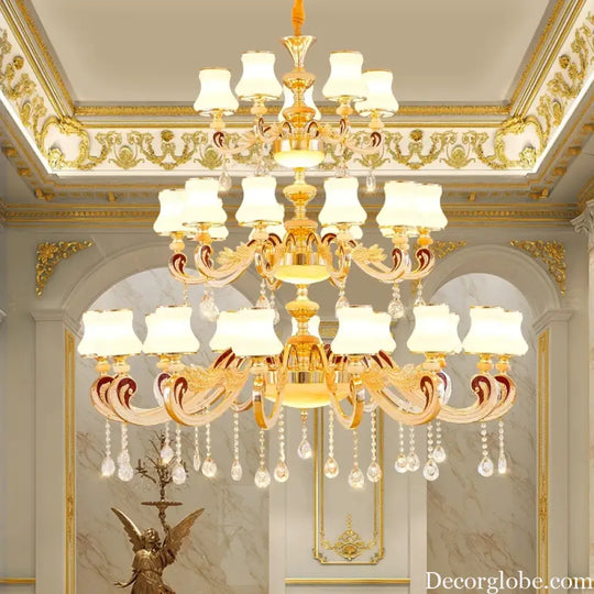 Big Crystal Chandelier for Duplex Villa and Hotel Lobby Lighting Chandelier