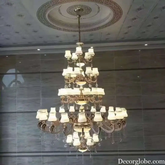 Big Crystal Chandelier for Duplex Villa and Hotel Lobby Lighting Chandelier