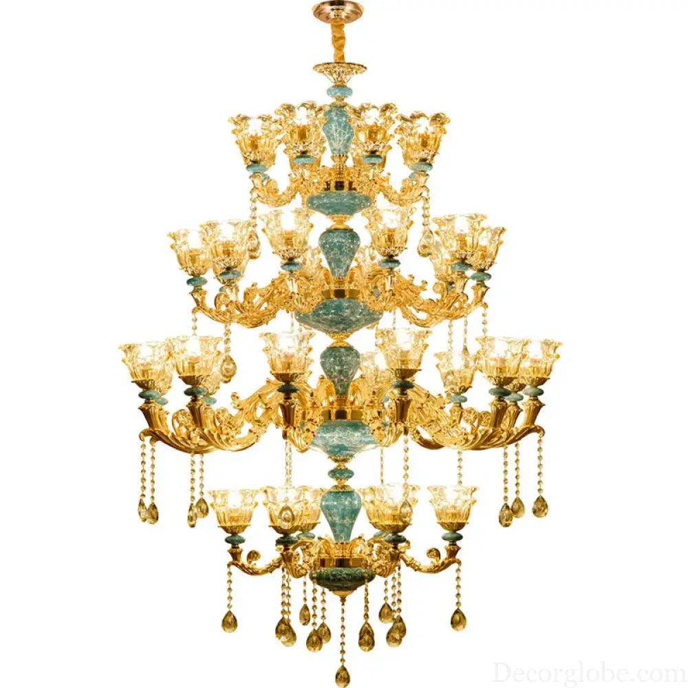 Big Duplex Crystal Chandelier for Villa Living Room and Lobby Chandelier