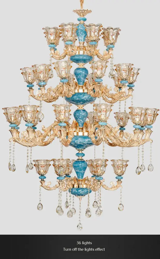 Big Duplex Crystal Chandelier for Villa Living Room and Lobby Chandelier