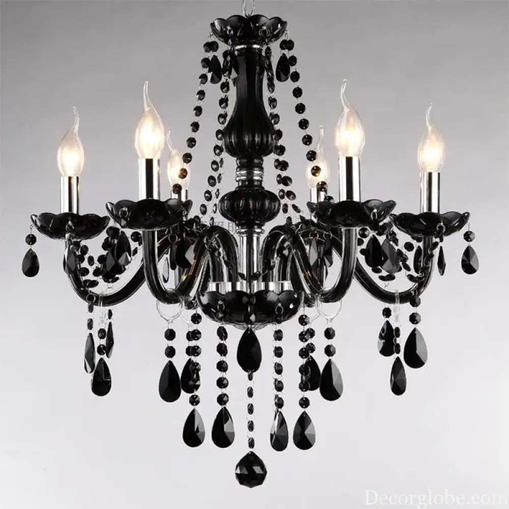 Black Candle Crystal Chandelier for Bedroom and Restaurant Lighting Chandelier