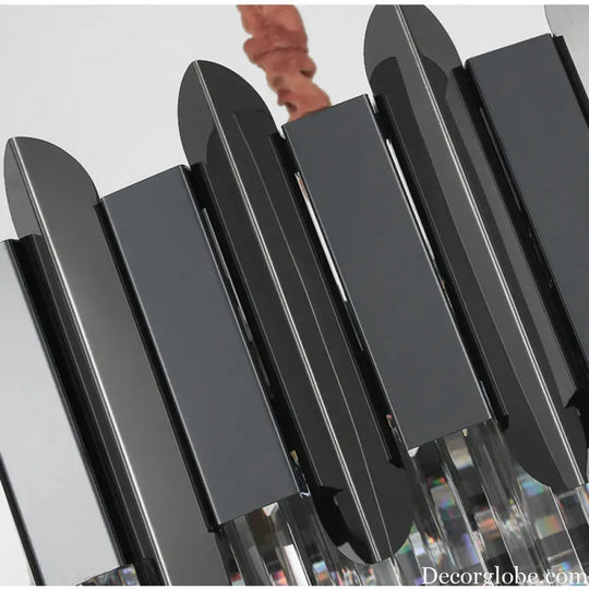 Elegant Black Crystal Chandelier - A Postmodern Light Luxury Addition for Modern Living Rooms and Bedrooms - DecorGlobe