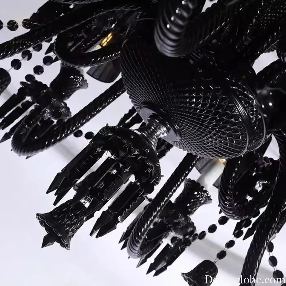 Black Crystal Chandelier for Dining Room and Bedroom Lighting Chandelier