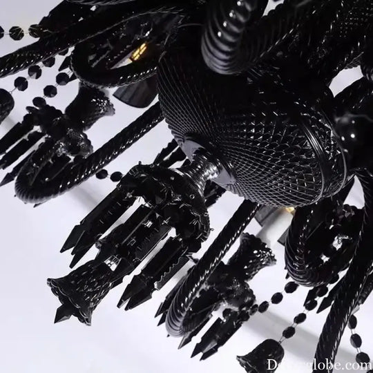 Black Crystal Chandelier for Dining Room and Bedroom Lighting Chandelier